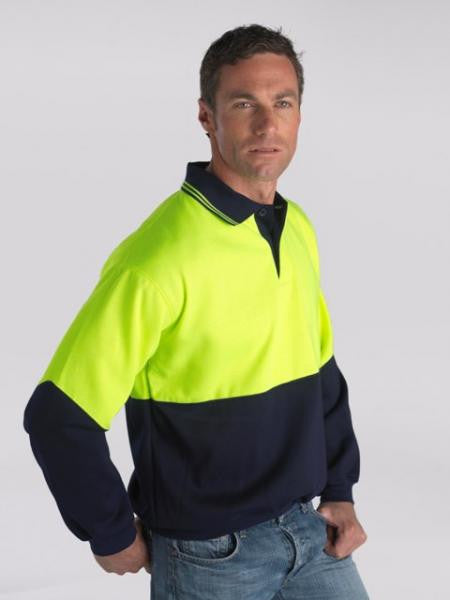 Long Sleeve Fluro Fleece Contrast Top